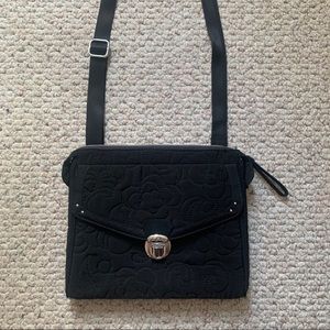NWOT Vera Bradley black quilted shoulder crossbody bag square
